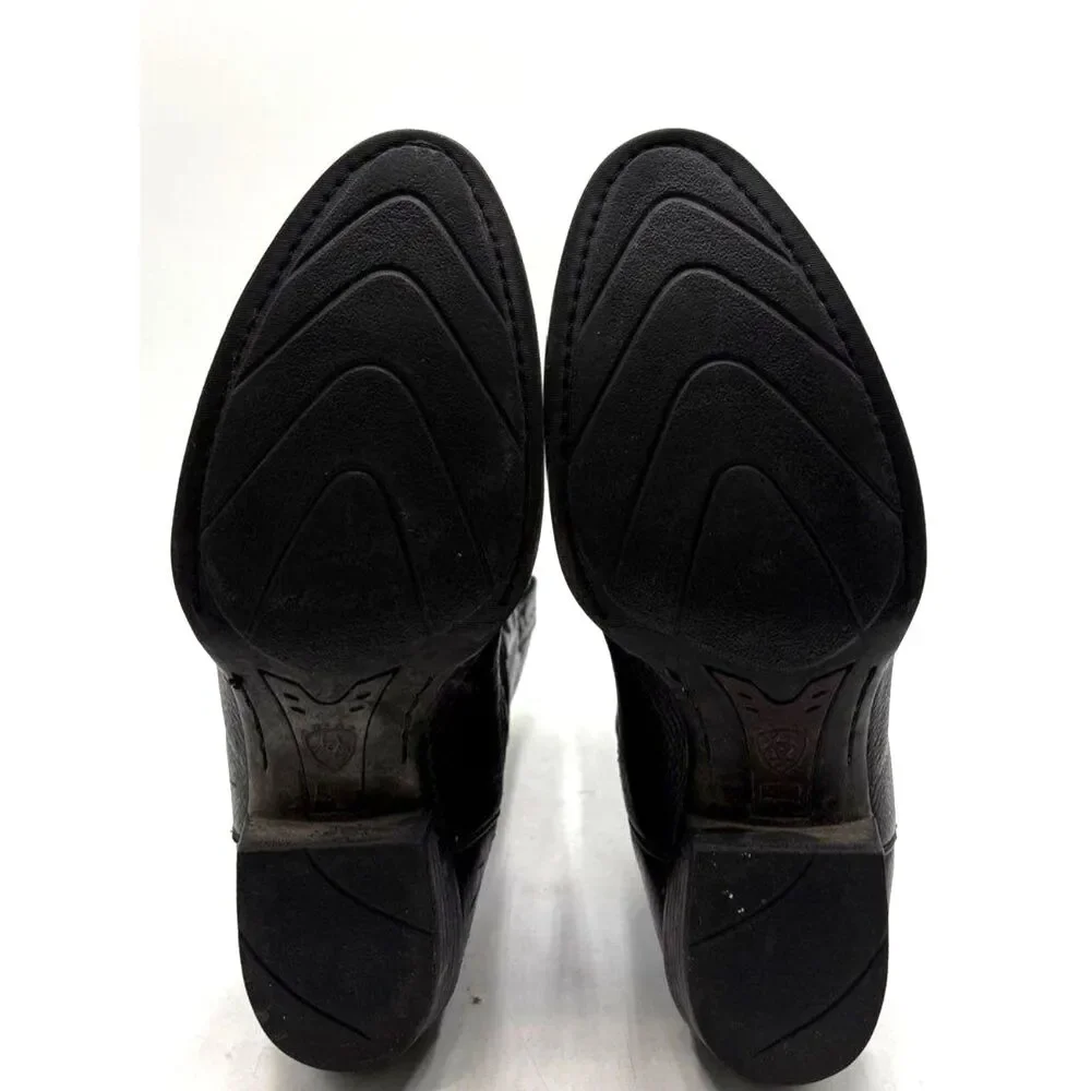 Ariat Heritage Western R Toe Black Leather Cowboy Boots Men's Size 10.5 D